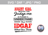 Birthday Girl, (All Months Included), bday saying, sassy, digital download, SVG, DXF, cut file, personal, commercial, use with Silhouette, Cricut and Die Cutting Machines