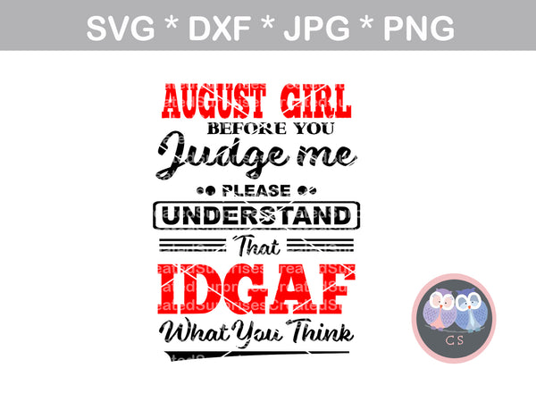 Birthday Girl, (All Months Included), bday saying, sassy, digital download, SVG, DXF, cut file, personal, commercial, use with Silhouette, Cricut and Die Cutting Machines