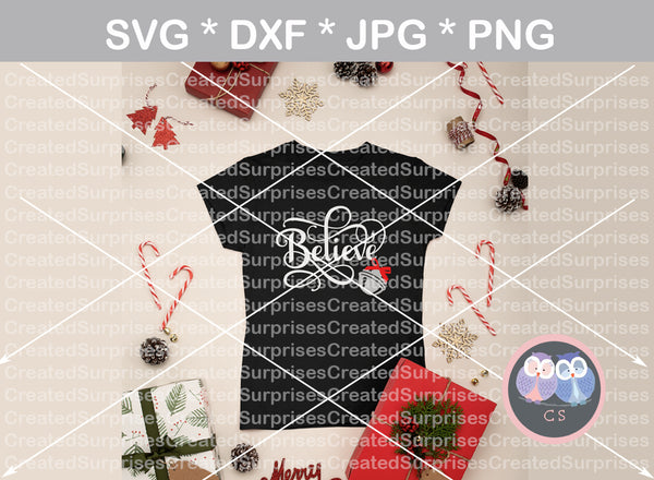 Believe, Bell, Christmas, Polar Express, digital download, SVG, DXF, cut file, personal, commercial, use with Silhouette Cameo, Cricut and Die Cutting Machines