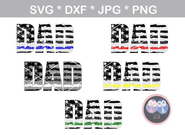 Thin blue red white yellow green line, Police, Fire, EMS, dispatch, military, flag, Hero, digital download, SVG, DXF, cut file, personal, commercial, use with Silhouette, Cricut and Die Cutting Machines