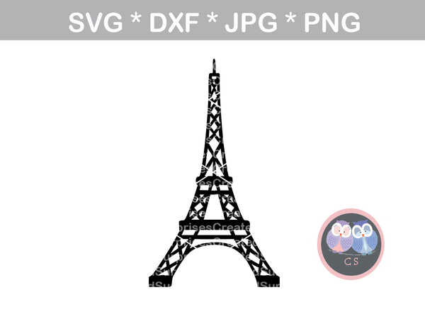 Eiffel Tower, Love, Paris, digital download, SVG, DXF, cut file, personal, commercial, use with Silhouette Cameo, Cricut and Die Cutting Machines