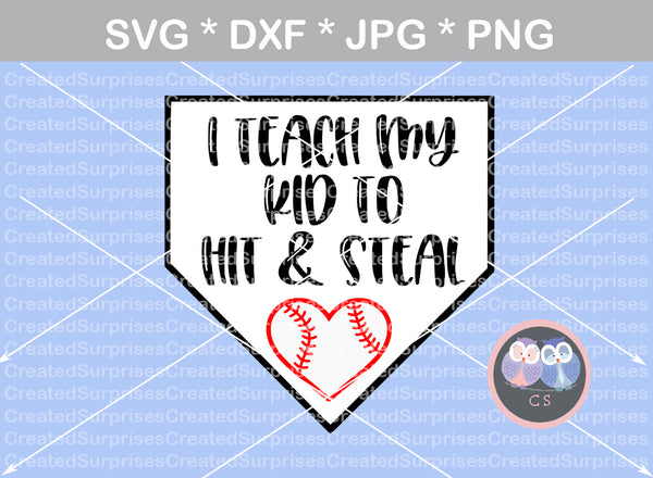Baseball, Hit and Steal, laces, ball, baseball, softball, funny, digital download, SVG, DXF, cut file, personal, commercial, use with Silhouette Cameo, Cricut and Die Cutting Machines