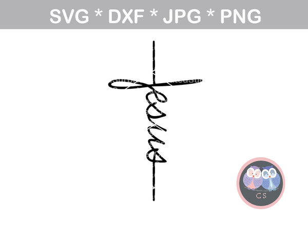 Jesus cross, grace, christian, faith, digital download, SVG, DXF, cut file, personal, commercial, use with Silhouette Cameo, Cricut and Die Cutting Machines