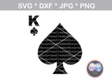King, Queen, heart, spade, suite, digital download, SVG, DXF, cut file, personal, commercial, use with Silhouette Cameo, Cricut and Die Cutting Machines