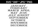Kings are born in (All Months Included), digital download, SVG, DXF, cut file, personal, commercial, use with Silhouette Cameo, Cricut and Die Cutting Machines
