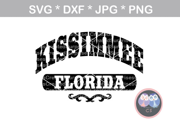 Kissimmee Florida, travel, digital download, SVG, DXF, cut file, personal, commercial, use with Silhouette Cameo, Cricut and Die Cutting Machines