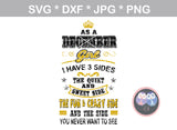 Birthday Girl, 3 Sides (All Months Included), digital download, SVG, DXF, cut file, personal, commercial, use with Silhouette Cameo, Cricut and Die Cutting Machines