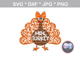 Mr, Mrs, Turkey, Bow, Hat, thanksgiving, thankful, digital download, SVG, DXF, cut file, personal, commercial, use with Silhouette Cameo, Cricut and Die Cutting Machines
