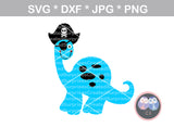 Dinosaur Pirate duo, T-rex, pirate, eye patch, digital download, SVG, DXF, cut file, personal, commercial, use with Silhouette Cameo, Cricut and Die Cutting Machines