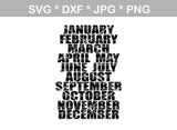 Queens are born on (All months/days included), digital download, SVG, DXF, cut file, personal, commercial, use with Silhouette Cameo, Cricut and Die Cutting Machines