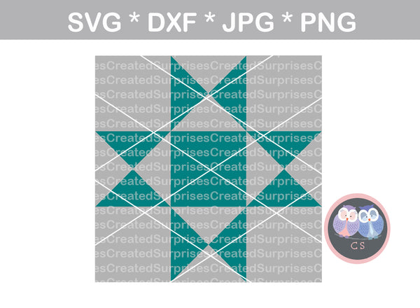 Quilt pattern, farmhouse quilt design, digital download, SVG, DXF, cut file, personal, commercial, use with Silhouette Cameo, Cricut and Die Cutting Machines