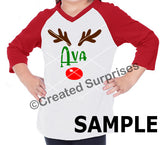 Rudolph, Antlers, Name (not included), Nose, digital download, SVG, DXF, cut file, personal, commercial, use with Silhouette Cameo, Cricut and Die Cutting Machines