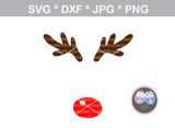 Rudolph, Antlers, Name (not included), Nose, digital download, SVG, DXF, cut file, personal, commercial, use with Silhouette Cameo, Cricut and Die Cutting Machines