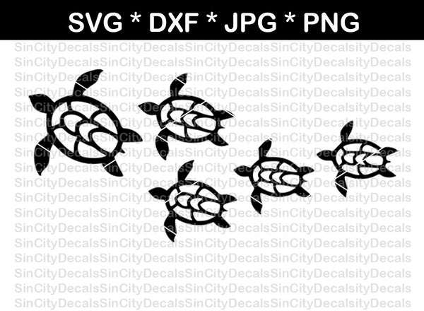 Turtle collage, aloha, digital download, SVG, DXF, cut file, personal, commercial, use with Silhouette Cameo, Cricut and Die Cutting Machines