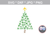 Airplane, Christmas, Tree, art, digital download, digital download, SVG, DXF, cut file, personal, commercial, use with Silhouette Cameo, Cricut and Die Cutting Machines