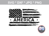 US Flag, Distressed, America, USA, digital download, SVG, DXF, cut file, personal, commercial, use with Silhouette Cameo, Cricut and Die Cutting Machines