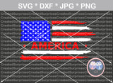 US Flag, Distressed, America, USA, digital download, SVG, DXF, cut file, personal, commercial, use with Silhouette Cameo, Cricut and Die Cutting Machines