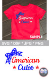 American Cutie, 4th of July, Bow, Stars, digital download, SVG, DXF, cut file, personal, commercial, use with Silhouette Cameo, Cricut and Die Cutting Machines
