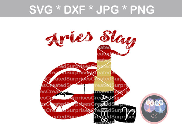 Aries Slay, biting Lips, lipstick, digital download, SVG, DXF, cut file, personal, commercial, use with Silhouette Cameo, Cricut and Die Cutting Machines