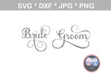Bride, Groom, His, Hers, Mr, Mrs, wedding, titles, digital download, SVG, DXF, cut file, personal, commercial, use with Silhouette Cameo, Cricut and Die Cutting Machines