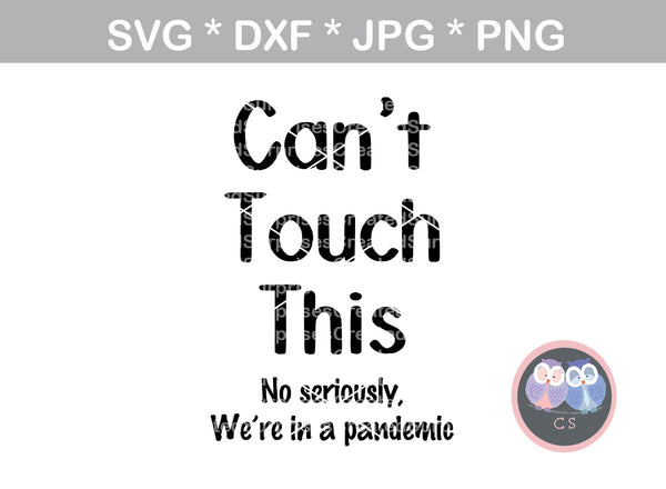 Cant Touch This, No Really, We're in a pandemic, cute, funny, saying, baby, digital download, SVG, DXF, cut file, personal, commercial, use with Silhouette, Cricut and Die Cutting Machines