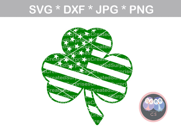 Shamrock, Clover, Flag, St Pattys Day, digital download, SVG, DXF, cut file, personal, commercial, use with Silhouette Cameo, Cricut and Die Cutting Machines