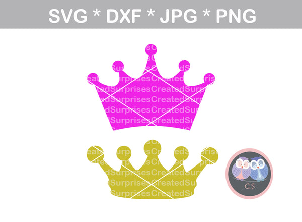 Princess, Queen, King, Crown duo, crown, digital download, SVG, DXF, cut file, personal, commercial, use with Silhouette Cameo, Cricut and Die Cutting Machines