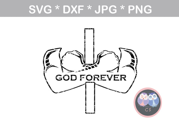 God Forever, Cross, Arms, Faith, Grace, digital download, SVG, DXF, cut file, personal, commercial, use with Silhouette Cameo, Cricut and Die Cutting Machines