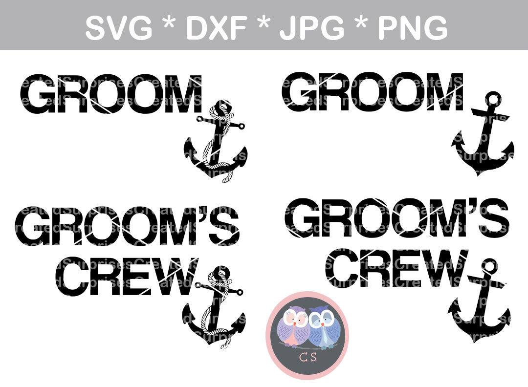 Groom, Grooms Crew, anchor, fun shirt labels, bachelor, wedding, digit –  CreatedSurprises