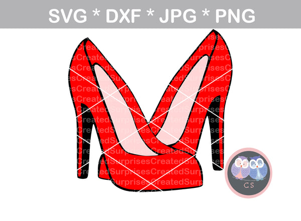 Crossed High heels, stilettos, pumps, heels, digital download, SVG, DXF, cut file, personal, commercial, use with Silhouette Cameo, Cricut and Die Cutting Machines