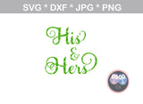 Bride, Groom, His, Hers, Mr, Mrs, wedding, titles, digital download, SVG, DXF, cut file, personal, commercial, use with Silhouette Cameo, Cricut and Die Cutting Machines