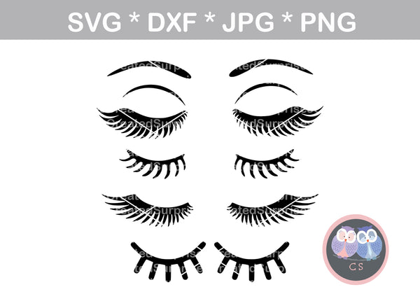 Lashes collage, digital download, SVG, DXF, cut file, personal, commercial, use with Silhouette Cameo, Cricut and Die Cutting Machines