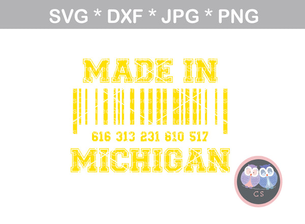 Made in Michigan sports digital download SVG DXF personal commercial Silhouette Cricut Die Cutting Machines