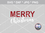 Merry Christmas, SVG, DXF, cut file, including 3 different PNG print styles, digital download, personal, commercial, use with Silhouette Cameo, Cricut and Die Cutting Machines