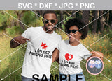 Im His Her Missing Piece, Valentine, puzzle, heart, couple, digital download, SVG, DXF, cut file, personal, commercial, use with Silhouette Cameo, Cricut and Die Cutting Machines