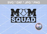 Mom Squad, Baseball, heart ball, ball, baseball, digital download, SVG, DXF, cut file, personal, commercial, use with Silhouette Cameo, Cricut and Die Cutting Machines