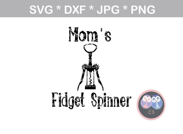 Moms Fidget Spinner, funny label, label, digital download, SVG, DXF, cut file, personal, commercial, use with Silhouette Cameo, Cricut and Die Cutting Machines