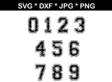 Jersey Numbers, numbers, 0-9, #, hashtag, digital download, SVG, DXF, cut file, personal, commercial, use with Silhouette Cameo, Cricut and Die Cutting Machines