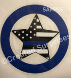 Police, Star, Flag, circle, digital download, SVG, DXF, cut file, personal, commercial, use with Silhouette Cameo, Cricut and Die Cutting Machines