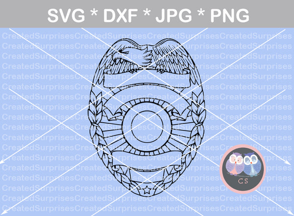 Eagle Police, badge, flag, Hero, digital download, SVG, DXF, cut file, personal, commercial, use with Silhouette Cameo, Cricut and Die Cutting Machines