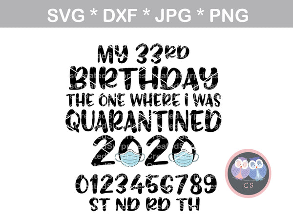 My birthday, the one where I was quarantined, mask, funny, digital download, SVG, DXF, cut file, personal, commercial, use with Silhouette Cameo, Cricut and Die Cutting Machines