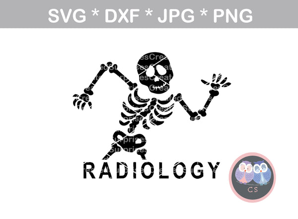 Radiology Skeleton, bones, digital download, SVG, DXF, cut file, personal, commercial, use with Silhouette Cameo, Cricut and Die Cutting Machines
