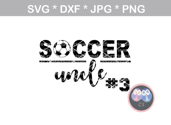 Soccer Uncle, ball, soccerball, digital download, SVG, DXF, cut file, personal, commercial, use with Silhouette Cameo, Cricut and Die Cutting Machines