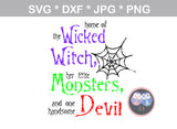 Wicked Witch, Monsters, Devil, Halloween, digital download, SVG, DXF, cut file, personal, commercial, use with Silhouette Cameo, Cricut and Die Cutting Machines